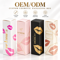 Boîte d'emballage cosmétique personnalisée avec estampage à chaud, boîte en papier recyclable pour rouge à lèvres et gloss, logo imprimé