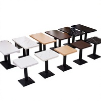 Table de salle à manger commerciale en bois massif pour 4 à 6 personnes, design moderne et contemporain, carrée ou ronde, avec chaises