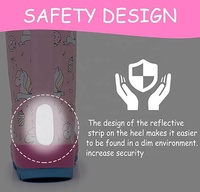 Bottes de pluie imperméables pour tout-petits avec poignées faciles à enfiler, bottes en caoutchouc imprimées mignonnes pour enfants, pour les jeux en plein air et les jours de pluie