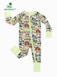 Piyama Bayi Desain Khusus Motif Pedesaan Miozing, Baju Tidur Bayi Bahan Bambu untuk Eksim, Romper Bayi ODM - Product Image 2