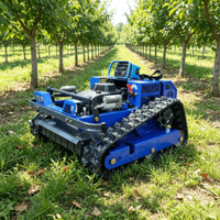 Tondeuse à gazon télécommandée robuste 224CC à essence 4500W, autopropulsée, zéro-turn, fonction mulching, largeur de coupe 55cm, châssis en acier