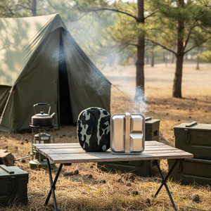 Durable Stainless Steel Mess Kit <strong>Square</strong> Camping Food Box Container Outdoor Camping - Product Image 1