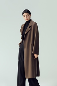 <span class=keywords><strong>Cappotto</strong></span> di lana 100% <span class=keywords><strong>Cashmere</strong></span> per le donne in lana naturale fatta a mano lunga Trench accetta Design personalizzato - Product Image 2