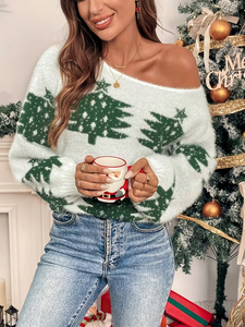 <span class=keywords><strong>Pull</strong></span> en tricot <span class=keywords><strong>de</strong></span> <span class=keywords><strong>Noël</strong></span> pour <span class=keywords><strong>femme</strong></span>, modèle hiver 2026, asymétrique à une épaule, manches longues, en maille bouclée, avec motif arbre <span class=keywords><strong>de</strong></span> <span class=keywords><strong>Noël</strong></span> à sequins - Product Image 5