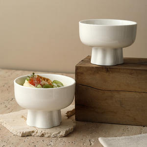 طقم أوعية سيراميك مخصص للسلطة والتقديم والخلط والآيس كريم والرامن والفواكه والحلويات باللون الأبيض - Product Image 5