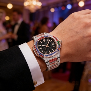 Bijoux Vvs Moissanite Montres pour femmes et hommes Mode personnalisée Vintage hommes Strass de forme carrée entièrement <span class=keywords><strong>Ice</strong></span> Out - Product Image 2