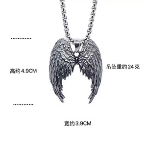 Yunnique Collier unisexe en acier inoxydable avec pendentif aile d'ange 2160147 - Product Image 2