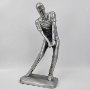 Usine personnalisé haut de gamme métal trophées Golf et volley-ball tasse Souvenir avec gris placage humain Sculpture gravure - Product Image 2