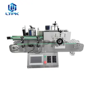 Automatic high speed tabletop round bottle sticker pasting labeling machine for small vials bottles jars cans tubes