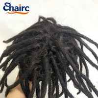 Perruque complète en dentelle pour hommes, dreadlocks, 100% cheveux indiens Remy, bouclés afro, respirante, durable, noire |   Perruques en cheveux humains naturels