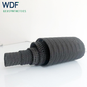 Tuyau de drainage perméable en polyéthylène haute densité (HDPE) rigide, <span class=keywords><strong>perforé</strong></span>, durable et léger pour les systèmes de drainage des pentes routières, des tunnels et des fondations. - Product Image 3