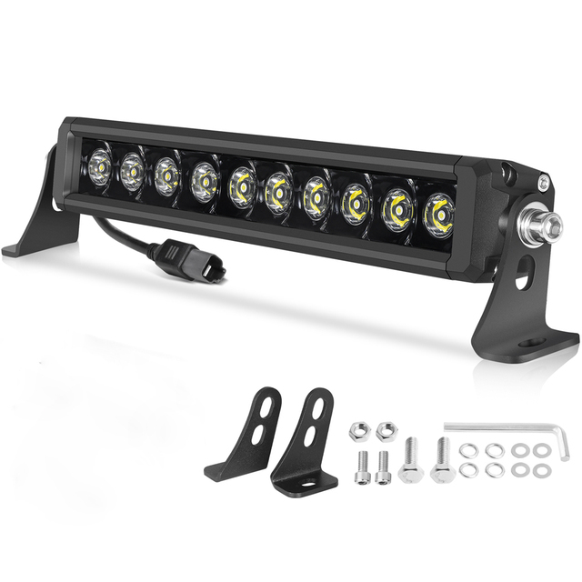 12V Single Row Cool White Flood LED Light Bar 6000 Lumens IP67 Waterproof New Universal Fitment Car Accessories