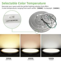 Plafonnier rond circulaire 13 pouces Led 3CCT sélectionnable + veilleuse plafonnier rond Led luminaire