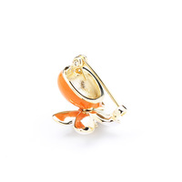 Frisse witte Gardenia bloem broche speld pakjas broches accessoires mode exquisiete emaille fruit oranje broche voor vrouwen