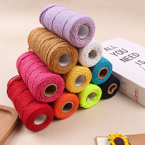 Vente en gros <span class=keywords><strong>de</strong></span> corde <span class=keywords><strong>de</strong></span> coton <span class=keywords><strong>de</strong></span> couleur <span class=keywords><strong>de</strong></span> 2mm bricolage fait à la main corde décorative regroupement emballage cadeau <span class=keywords><strong>tapisserie</strong></span> corde tressée - Product Image 1