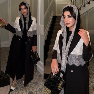 <span class=keywords><strong>Abaya</strong></span> Y18 pour femmes musulmanes, tenue de fête modeste, en polyester respirant, longueur cheville, manches longues, motif cachemire, ourlet évasé - Product Image 2