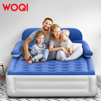 Matelas pneumatique gonflable WOQI, confort portable, lit gonflable floqué avec dossier, canapé-lit pour invités/maison/camping/voyage