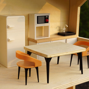 <span class=keywords><strong>Design</strong></span> moderno piccoli mobili in legno per la casa delle bambole scatola cieca scena decorazione finta gioco giocattolo Stock produttore soggiorno - Product Image 2