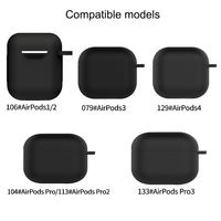 Étui de protection en silicone pour Airpods Pro 3 2, étui en silicone, sac de protection pour Airpods 4 avec kit de brosse de nettoyage