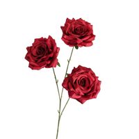 Fleur artificielle fournisseur doré Rose artificielle soie Rose fleurs 3 têtes Rose pour la décoration intérieure