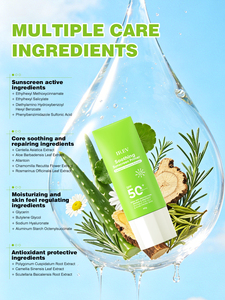 Crème solaire légère SPF 50 à l'extrait de Centella Asiatica, soin apaisant à base de plantes coréennes, pour tous types de peaux, OEM - Product Image 3