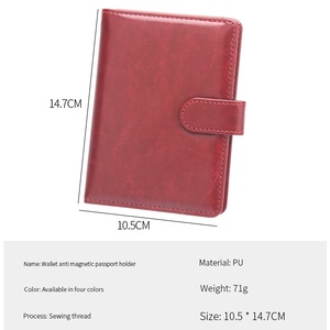 Porta Pasaportes de Cuero PU con Logotipo Personalizado, de Alta Calidad, con Bloqueo RFID y Cierre Magnético para Tarjetas de <span class=keywords><strong>Crédito</strong></span> y de Identificación - Product Image 4