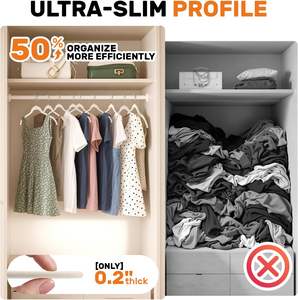 Cintres en velours premium antidérapants, cintres à vêtements floqués fins, cintres en feutre gain de place pour manteaux - Product Image 6