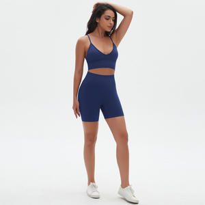 Débardeur de sport côtelé sans couture pour femme, personnalisé, haute qualité, dos nageur, maintien élevé, idéal pour la course et la gym - Product Image 4