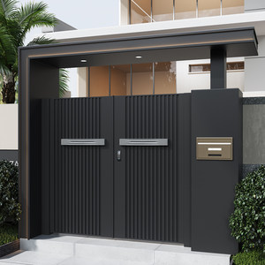 Puerta de Patio de Aleación de Aluminio Duradera Personalizada, Estilo Abatible, Diseño Moderno, Puerta Doble para Villa, Casa Rural o Casa de Campo - Product Image 3