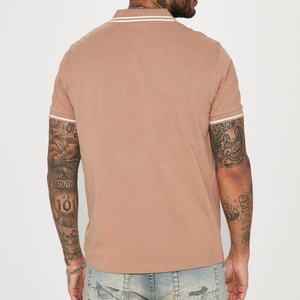 Polo de Manga Corta para Hombre, Color Beige, Algodón Piqué, Cierre de Botones, Estilo Casual, Corte Regular, para Golf - Product Image 2
