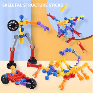 مجموعة مكعبات بناء بهيكل عظمي قابلة للتحويل، مكعبات بناء للتجميع الذاتي لتنمية الذكاء - Product Image 2