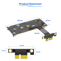 Adaptador de Tarjeta Riser PCI-E 3.0 X1 a M.2 NVMe SSD, Cable de Extensión de 50/100 mm, Compatible con SSD M Key M2 NVMe para PC de Escritorio