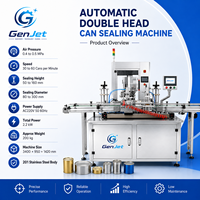 Machine de scellage automatique pneumatique à double tête avec écran tactile PLC pour boîtes de conserve, cartons et bouteilles – Emballage haute efficacité