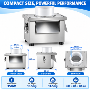 เครื่องหั่นผักเชิงพาณิชย์ 350W สแตนเลส 7 มม. เครื่องตัดแบบเส้นตรงสำหรับมันฝรั่ง แครอท ร้านอาหาร ครัว - Product Image 2