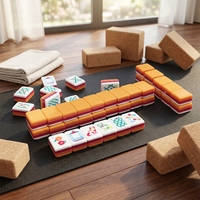 Set Mahjong Amerika Warna Oranye, Hiburan Santai, Pencocokan Warna, Akrilik, Grosir