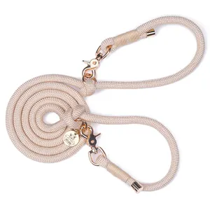 Soft Cotton Rope Leash Dog Training Collar And Leash Sets For Dogs Hands Free Leash