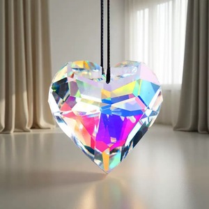 Prisma a forma di cuore in cristallo AB acchiappasole per finestre acchiappasogni cristalli decorazioni pendenti arcobaleno creatore di ornamenti natalizi - Product Image 6