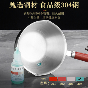 304 Stainless Steel Mini Sauce Pan With Wood Handle Heat Resistant For Home Cooking Sauces Eggs Coffee Oil Pouring - Product Image 3