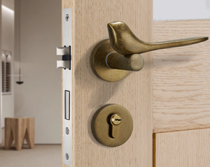 Çinko Alaşımlı Kuş Şeklinde Kapı Kolu Mat Fırçalanmış Kaplama Bölünmüş Tasarım İç Kapılar için Manyetik Kilit - Product Image 5