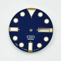 Componenti per Modifica Orologi: Quadrante Stile Abalone Verde Luminoso 28,5mm con Data Singola per Movimento Meccanico NH36A per Orologi Subacquei