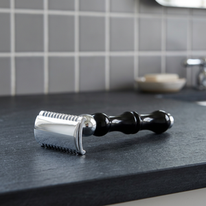 Rasoir manuel classique en acier inoxydable pour barbe, outil de coiffure pour homme avec manche en bois, rasoir pliant professionnel à lame unique - Product Image 1