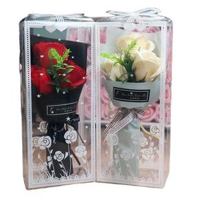 Ramo de rosas de jabón artificial en una caja de regalo de PVC para el día de San Valentín <span class=keywords><strong>Flores</strong></span> de jabón de Navidad con 3 Ramos - Product Image 6