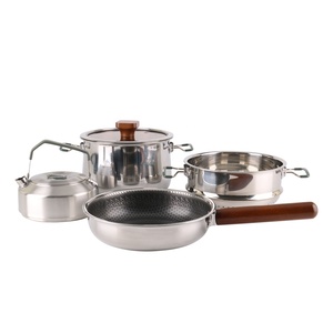Set da Cucina Portatile per Campeggio, Pentola e Padella per Cucinare all'Aperto, 6 Pezzi - Product Image 1