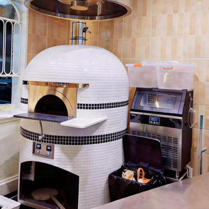 <span class=keywords><strong>Four</strong></span> à pizza commercial de grande taille, de style napolitain, italien, à bois, en briques <span class=keywords><strong>d</strong></span>'<span class=keywords><strong>argile</strong></span>, pour l'extérieur, fonctionnant à la fois au gaz et au bois, pour les boulangeries et les restaurants - Product Image 4