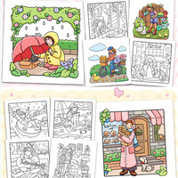 Livre de coloriage à couverture rigide avec motifs mignons, 48 pages, pour des journées confortables, anti-stress, impression personnalisée, cadeau pour adolescents, adultes et enfants