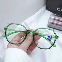 Vente en gros pas cher PC Anti lumière bleue lunettes pour femmes mode lunettes polygonales cadres étudiant myopie lunettes de lecture Logo personnalisé