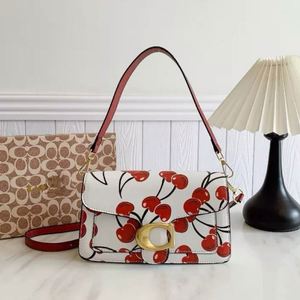 Bolso Bandolera de Lujo para Mujer, Bolso de PU Retro con Estampado de Cerezas, Cadena y Logotipo, en Caja de Regalo - Product Image 2