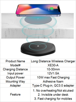 Chargeur électrique intelligent 2024, charge rapide 10W, bureau invisible, charge sans fil magnétique, protection OTP, XIAOE XE30-A