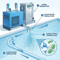 Système de purification de l'eau à l'ozone industriel, usine de traitement de l'eau, générateur d'ozone pour l'eau 100 g