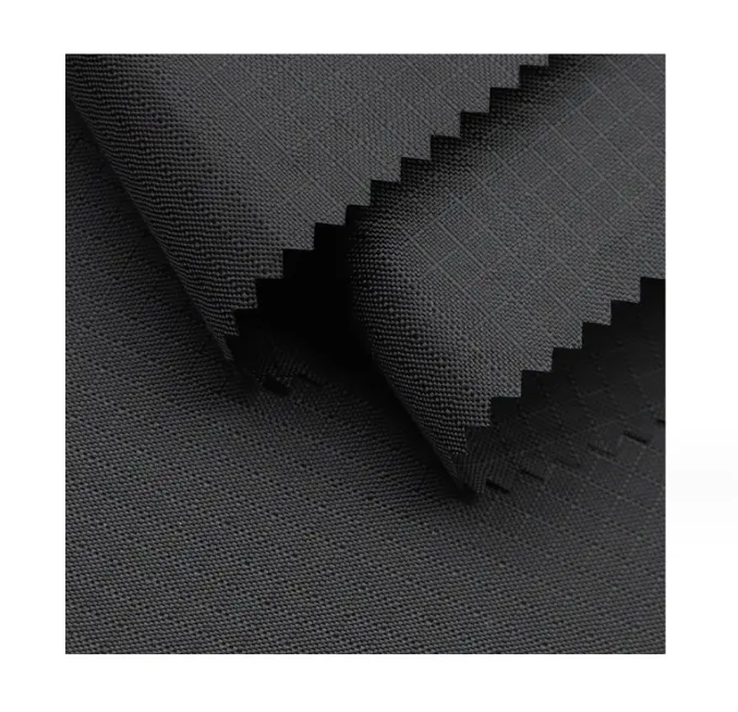Trong Kho 100% N 210D Nylon Oxford Ripstop Vải Với PU Lớp Phủ Không Thấm Nước Sọc Thể Loại Vải